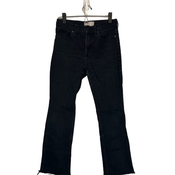 Everlane Black Straight Leg Fringe Raw Hem Classic Denim Jeans Women Sz 27R - Picture 1 of 7